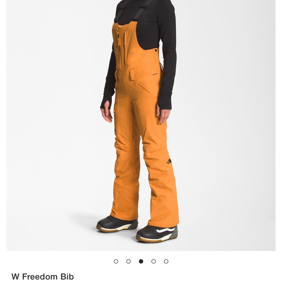 The North Face Women's Ski Bib in Orange - Picture 3 of 6